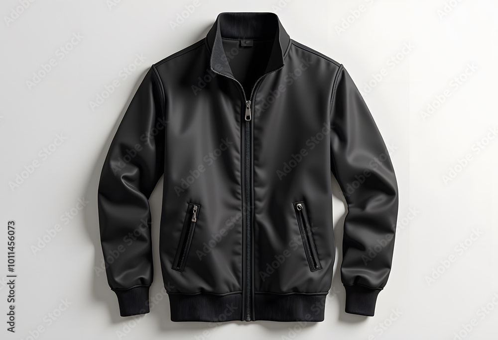 Black male jacket isolated on white background
Black male jacket isolated on white background