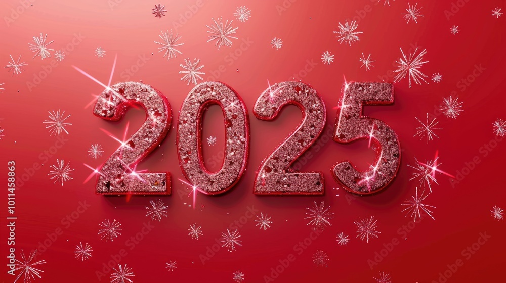 HAPPY NEW YEAR 2025 - greeting card banner long HAPPY NEW YEAR 2025 - greeting card banner long
