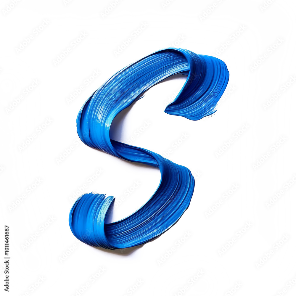 Letter S made of blue paint brush stroke Letter S made of blue paint brush stroke