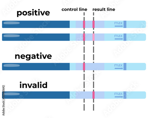 Home pregnancy test and decoding its results, infographic for instructions for use