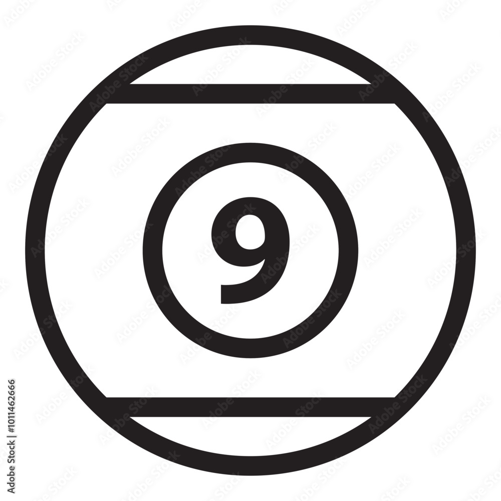 9 ball pool billiard icon in outline style. Simple sports symbol vector illustration — pixel-perfect icon. 9 ball pool billiard icon in outline style. Simple sports symbol vector illustration — pixel-perfect icon.