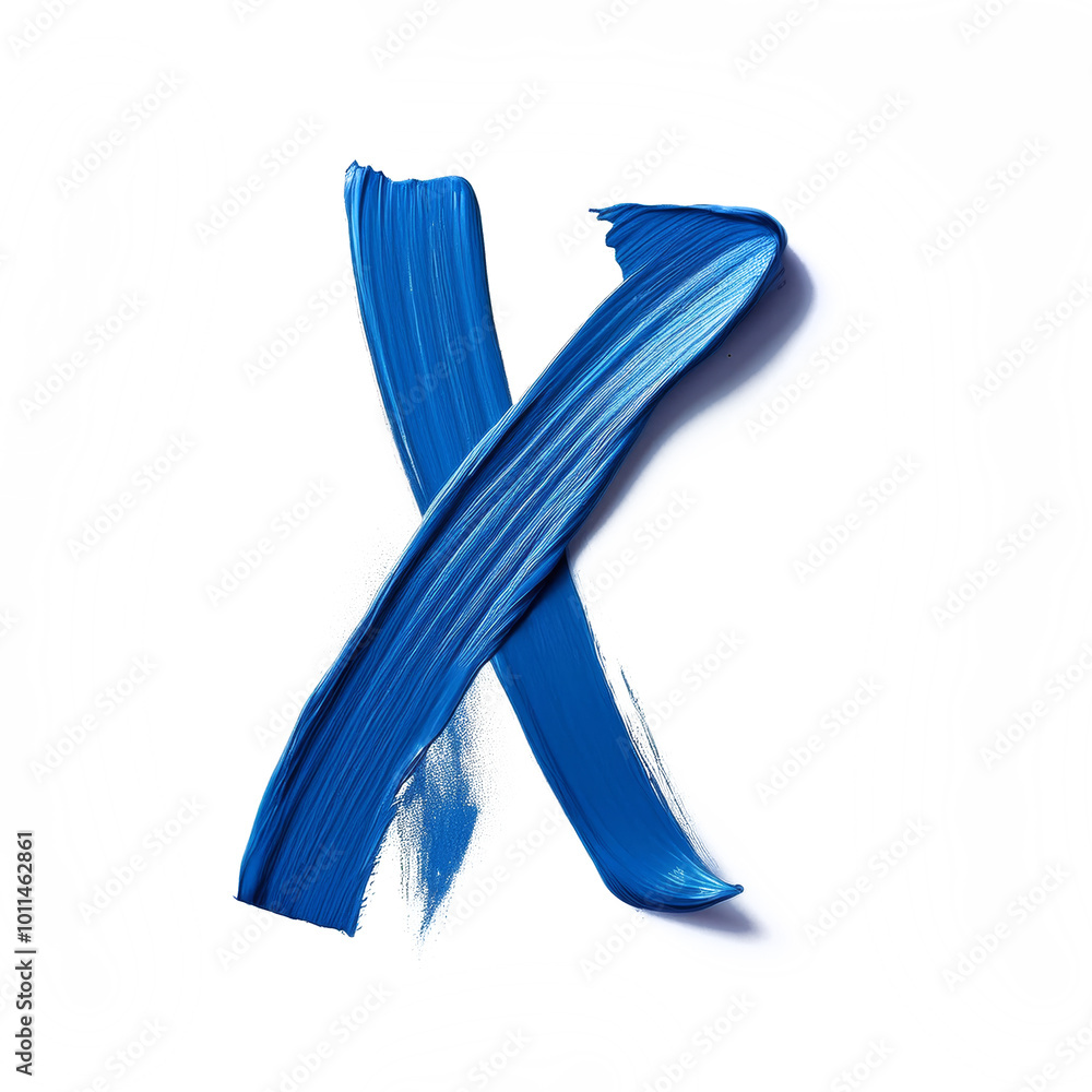 Letter X made of blue paint brush stroke Letter X made of blue paint brush stroke