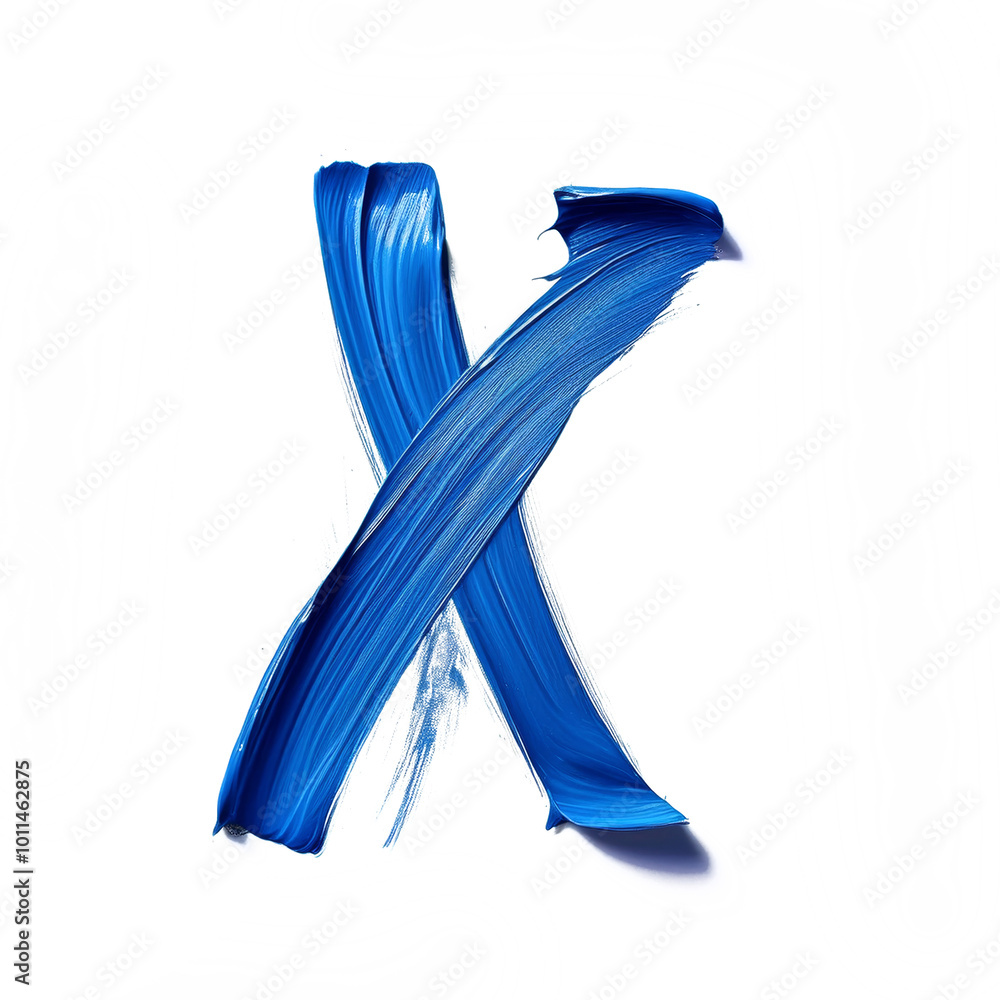Letter X made of blue paint brush stroke Letter X made of blue paint brush stroke