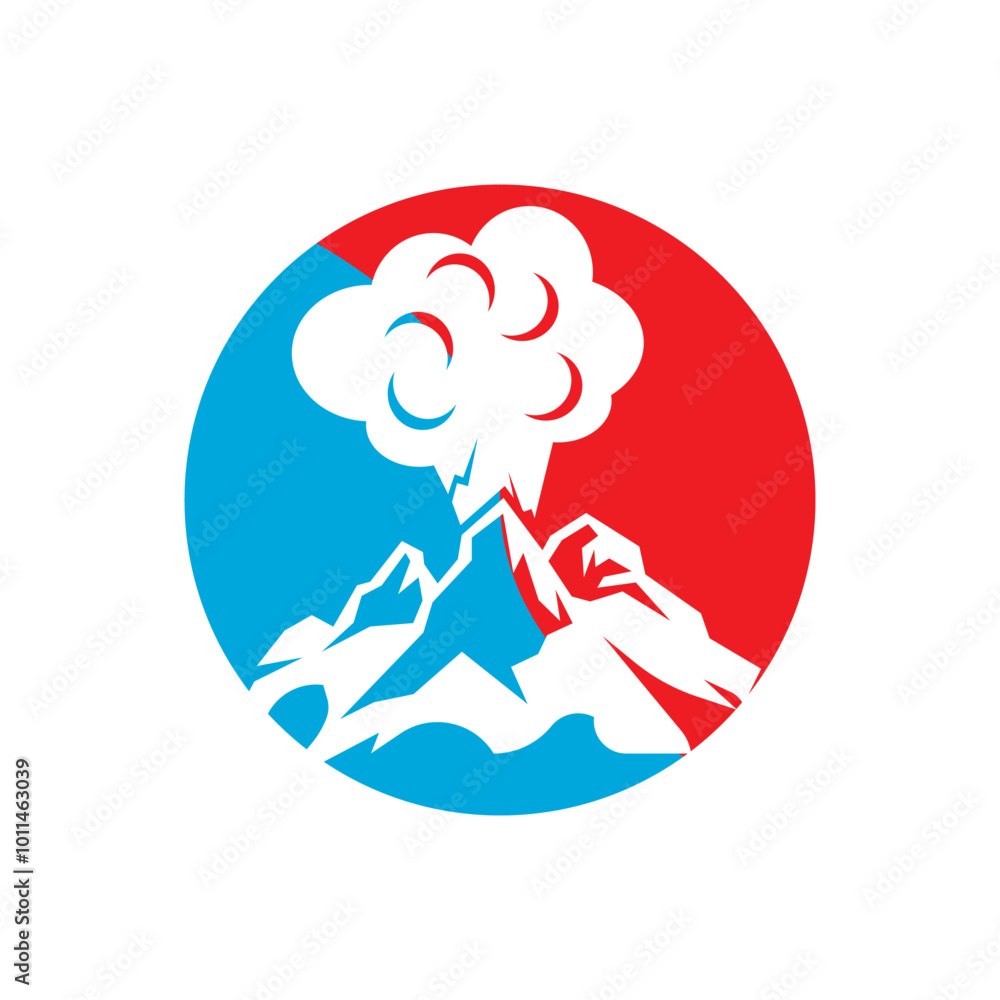 Volcano mountain logo. Simple illustration of volcano mountain vector logo Volcano mountain logo. Simple illustration of volcano mountain vector logo