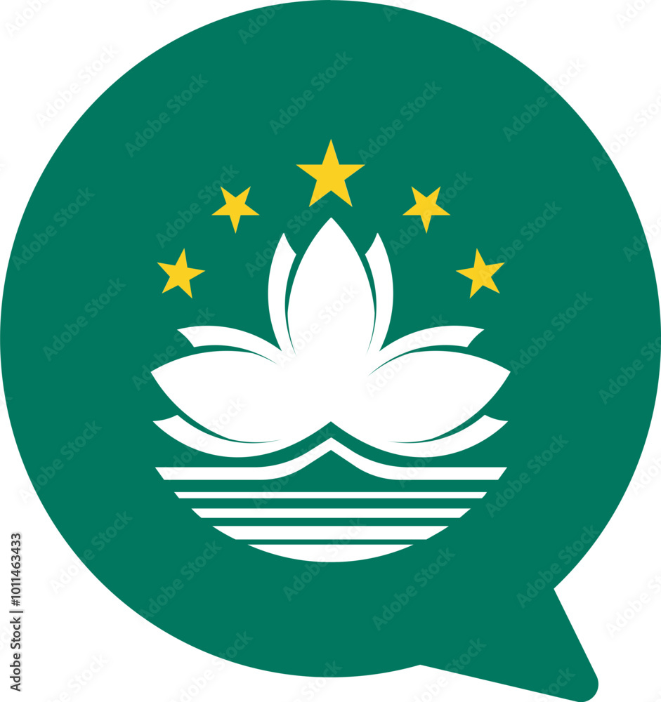 Obraz premium Macau Falg on Chat Icon