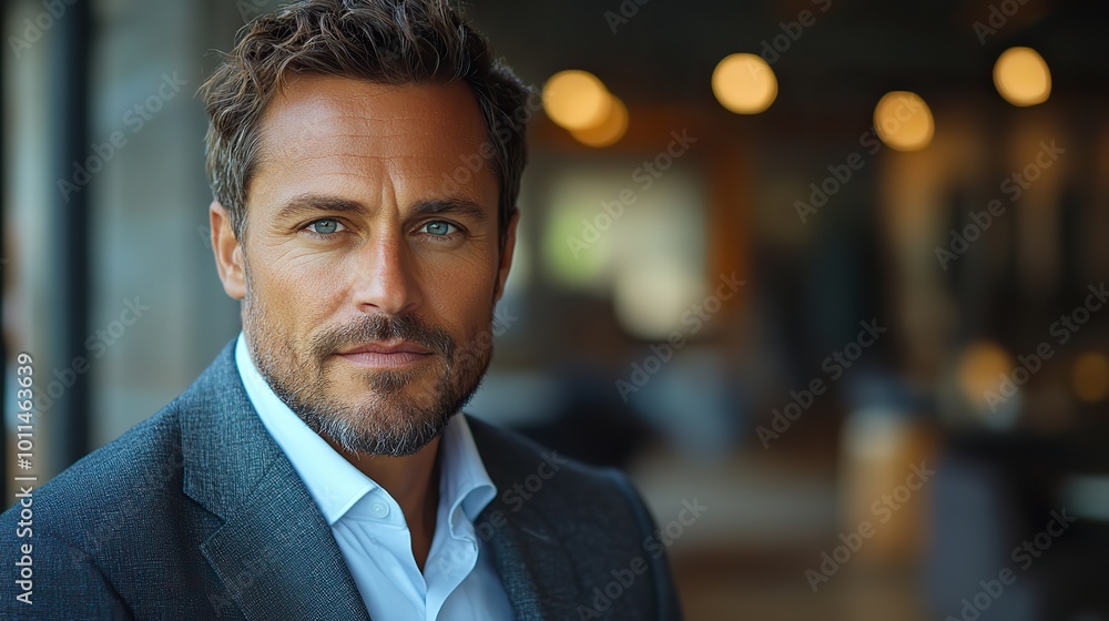 confident businessman in suit expressing determination ,success in modern office setting confident businessman in suit expressing determination ,success in modern office setting