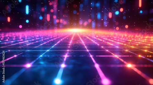 Abstract Neon Grid