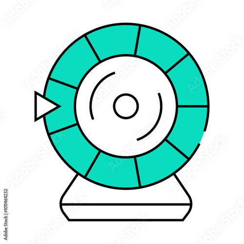 lottery wheel line icon vector. lottery wheel sign. isolated symbol illustration