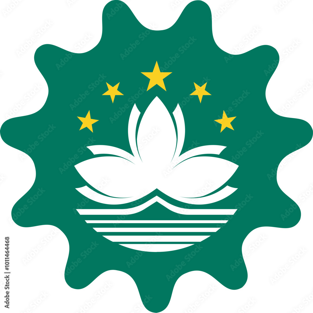 Obraz premium Macau Flag Smooth Sides Icon