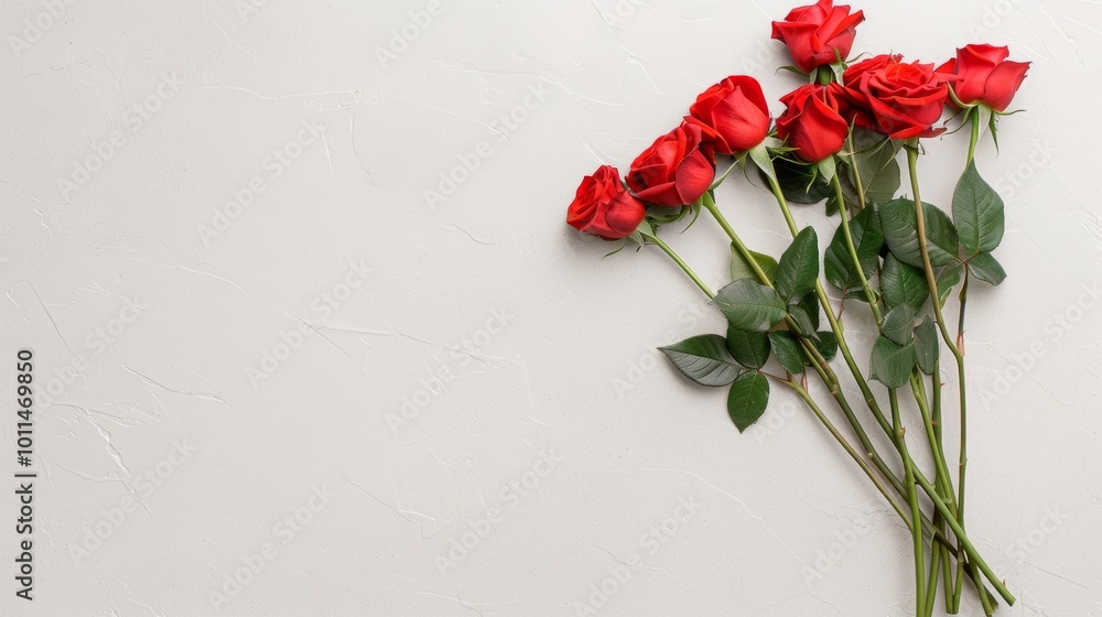 Red Roses Bouquet on White Background Romantic Floral Arrangement Red Roses Bouquet on White Background Romantic Floral Arrangement