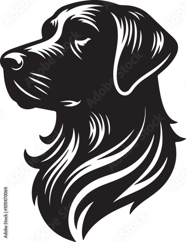 Wallpaper Mural Dog silhouette. Vector silhouette of dog on white background. Torontodigital.ca