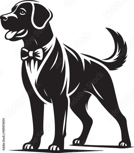 Dog silhouette. Vector silhouette of dog on white background.