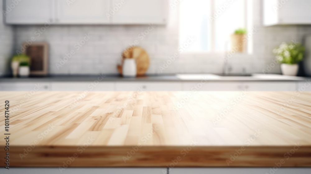 Wooden Countertop in a Modern Kitchen Wooden Countertop in a Modern Kitchen