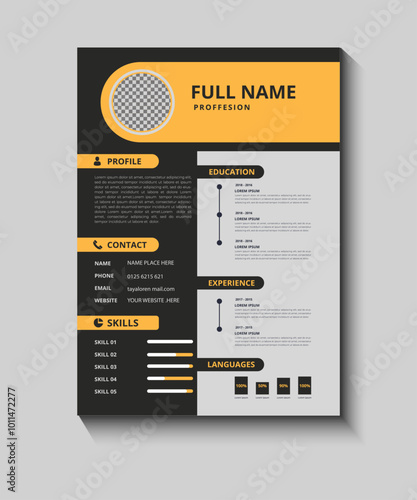 profile, minimalist, resume, simple, work, modern, paper, template, creative, design, vector, background, flat, life events, vita, document, business, cv, application, company, corporate, elegant, emp