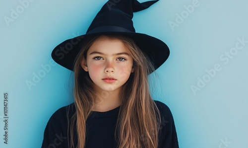 Halloween costume idea. A girl dressed as a witch. Halloween party. 