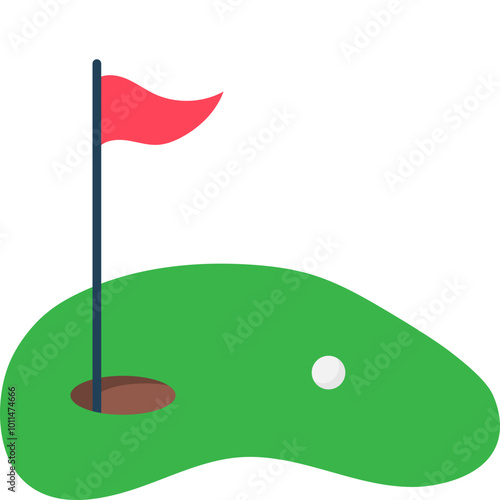 Golf Hole With Flag
