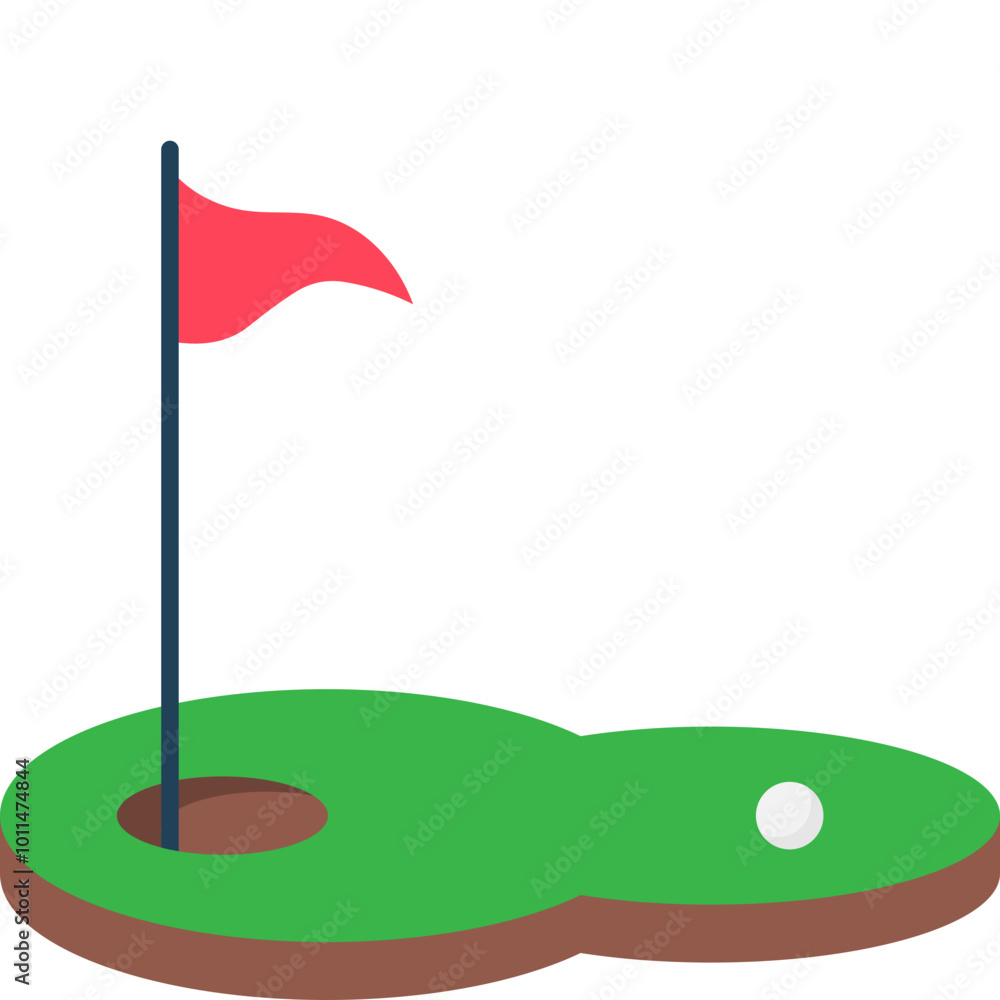 Golf Hole With Flag Golf Hole With Flag