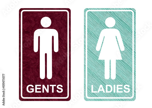 Toilet icon symbol red and blue