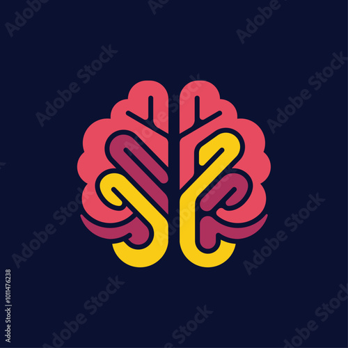 Brain logo. Mental health care. Medical vector illustration
