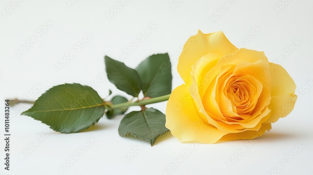 Fototapeta premium A vibrant yellow rose captured in natural sunlight