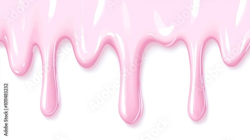 On a white background, pink slime drips down