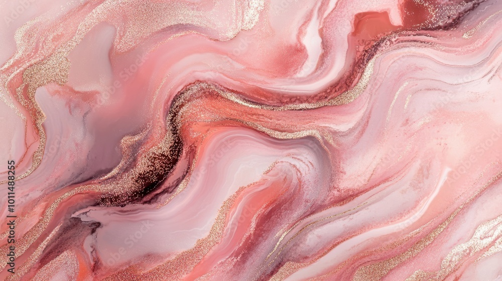 Luxury pink marble texture with delicate rose gold accents, soft and sophisticated background for high-end designs