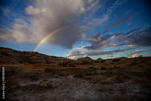 Rainbow over North Dakota Badlands, Theodore Roosevelt National Park