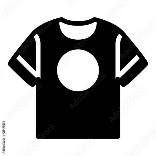 Black t-shirt icon. Simple casual wear symbol vector illustration — pixel-perfect icon.