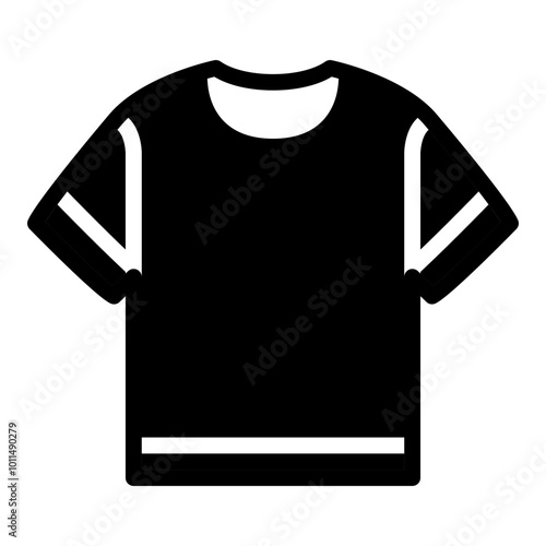 Black t-shirt icon. Simple casual wear symbol vector illustration — pixel-perfect icon.