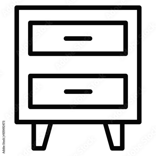 Bedside Table Vector Icons