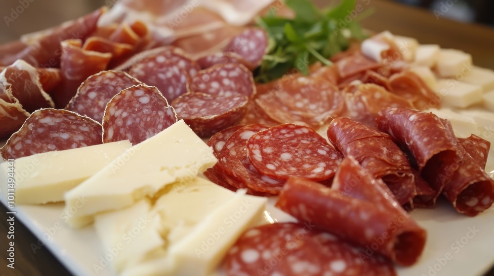 A vibrant charcuterie board featuring assorted meats and cheeses arranged beautifully for a gathering or celebration A vibrant charcuterie board featuring assorted meats and cheeses arranged beautifully for a gathering or celebration