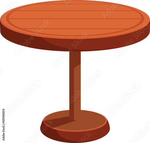 This round wooden table is perfect for enjoying a meal or drink with friends