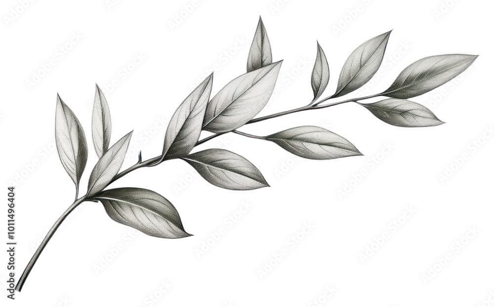 Obraz premium PNG Herb leaves drawing herbs sketch.