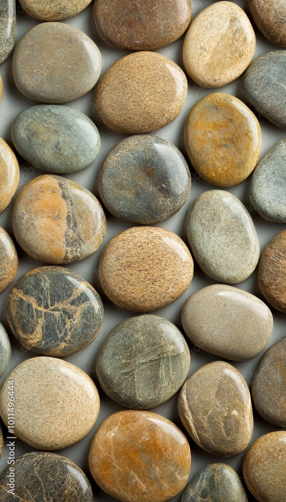 Top View Of Rounded, Beige Pebbles Tile With Soft, Quiet Background Creates Tranquil Atmosphere Top View Of Rounded, Beige Pebbles Tile With Soft, Quiet Background Creates Tranquil Atmosphere