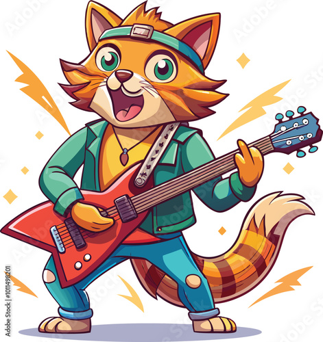 Rocking cat clipart vector