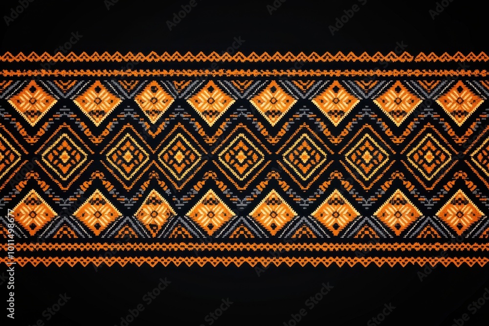 Traditional geometric patterned textile design Traditional geometric patterned textile design