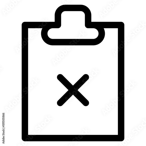 Delete Task Icon. Simple Clipboard Vector Illustration Symbol.