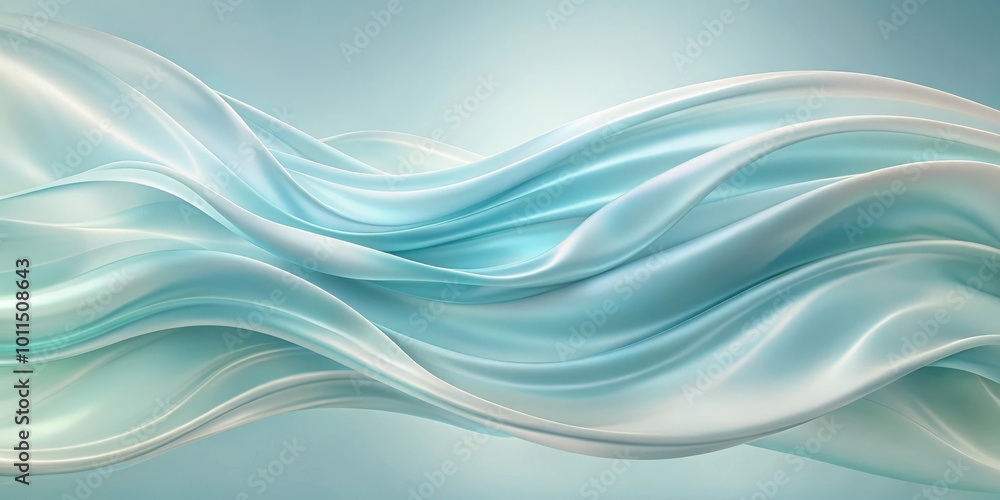 Abstract flowing turquoise fabric with soft curves and folds, creating a delicate and ethereal background. Abstract flowing turquoise fabric with soft curves and folds, creating a delicate and ethereal background.