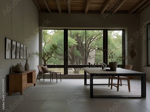 Wallpaper Mural In a small, slanted ceiling room, a modern office designed style emerges. The space exudes a balanced blend of simplicity and elegance, with minimalist decor highlighting the beauty Torontodigital.ca