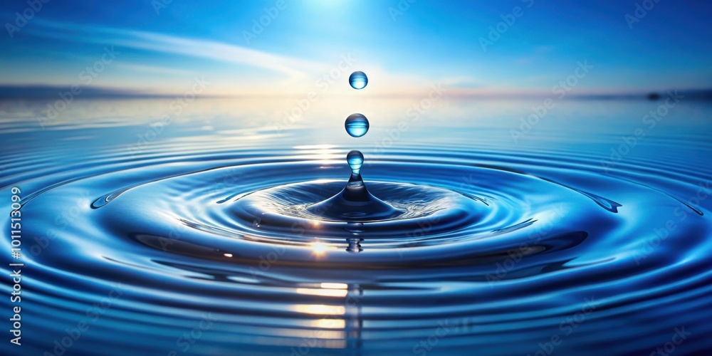 A single drop of water creates ripples on a still surface, a moment of serenity captured in the stillness of nature. A single drop of water creates ripples on a still surface, a moment of serenity captured in the stillness of nature.