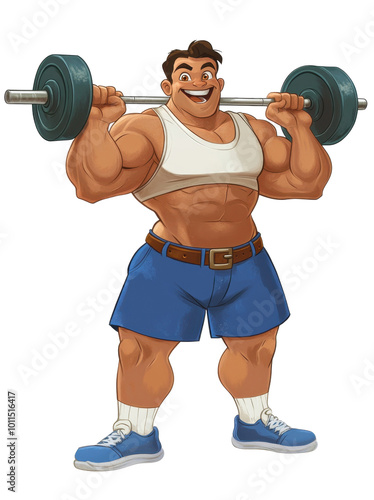 man lifting weights