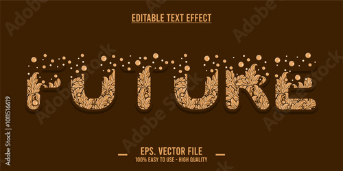 typography future word art illustration, editable text effect