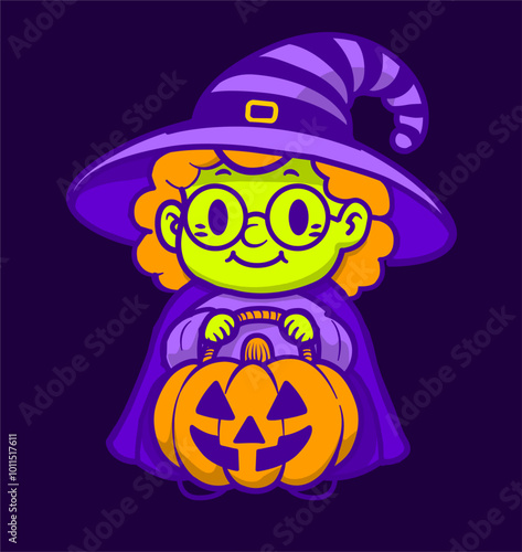 Sorcière Mignonne d'Halloween