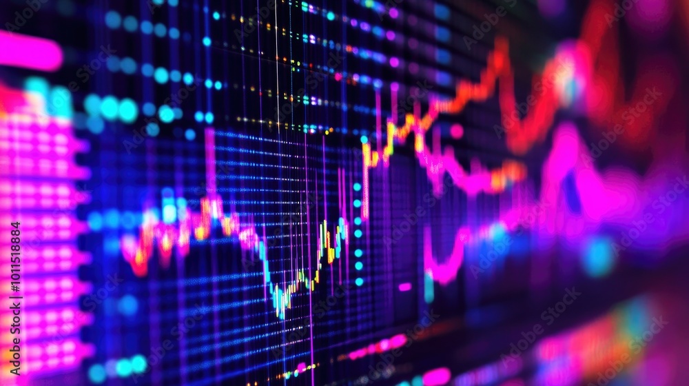 Close-up of a digital oscilloscope screen displaying vibrant electrical waveforms and signal patterns Close-up of a digital oscilloscope screen displaying vibrant electrical waveforms and signal patterns
