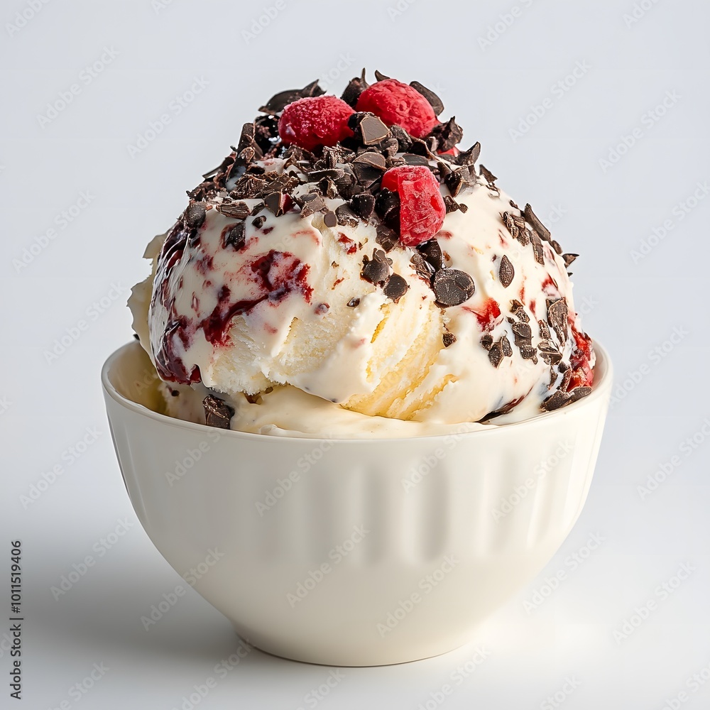 Colorful Ice Cream Scoops with Dripping Syrup and Sprinkles Colorful Ice Cream Scoops with Dripping Syrup and Sprinkles