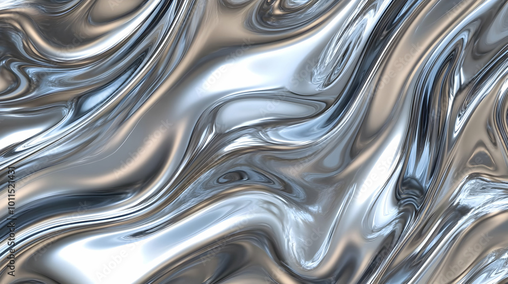 Shimmering Liquid Metal Flowing in Waves Shimmering Liquid Metal Flowing in Waves
