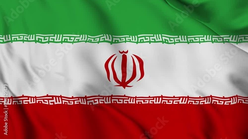 Iran shiny realistic 3d background national waving flag