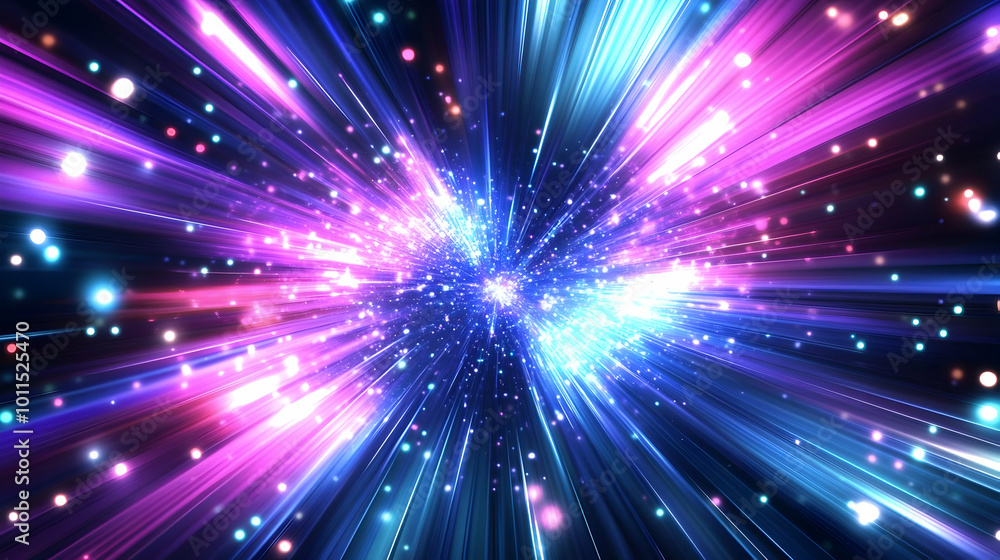 Abstract Light Speed Background in Blue and Pink Abstract Light Speed Background in Blue and Pink