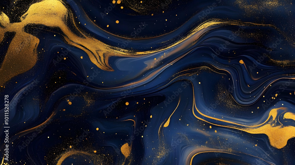 Dark Blue and Gold Marble Abstract Background Dark Blue and Gold Marble Abstract Background