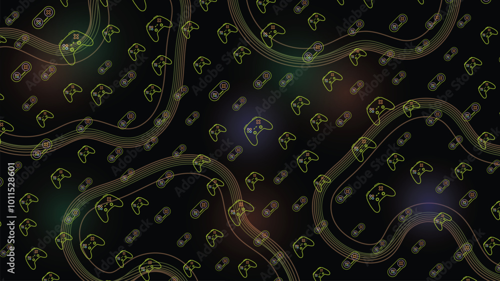 abstract pattern with gamepad, joystick geometric pattern Outline neon design vector illustration with RGB color , suitable for gamer and tech background abstract pattern with gamepad, joystick geometric pattern Outline neon design vector illustration with RGB color , suitable for gamer and tech background